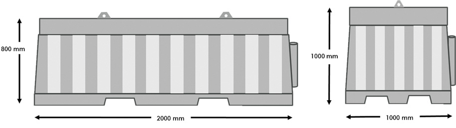 Safety Road Barriers DIMENSIONS